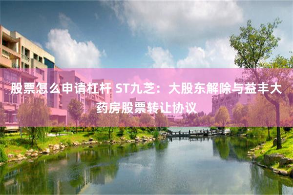 股票怎么申请杠杆 ST九芝：大股东解除与益丰大药房股票转让协议