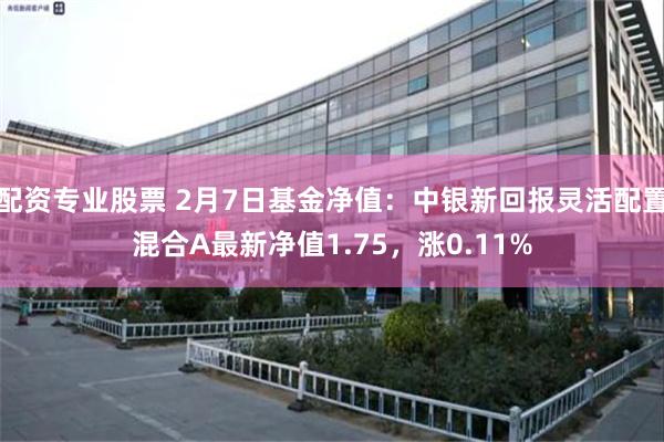 配资专业股票 2月7日基金净值：中银新回报灵活配置混合A最新净值1.75，涨0.11%